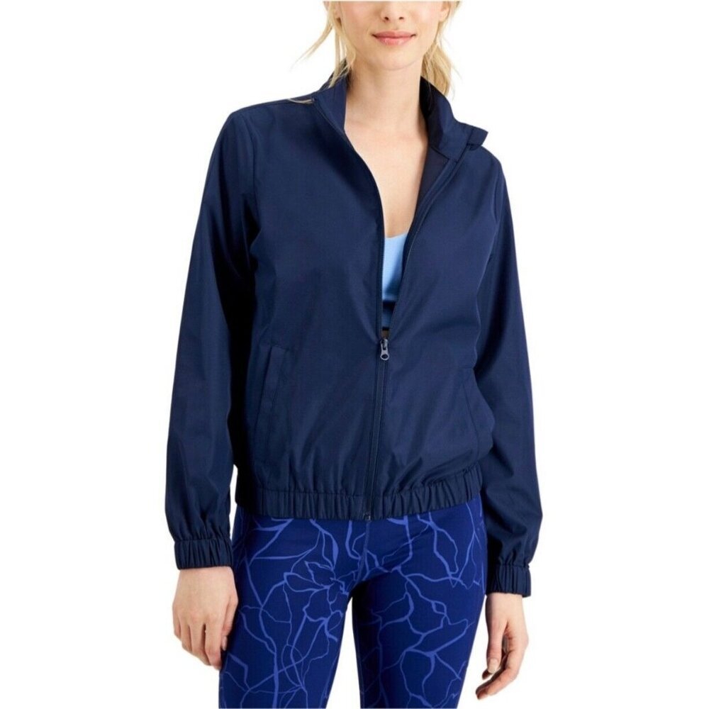 Ideology Women's Size S Navy Blue Indigo Water-Resistant Full Zip‎ Jacket NWT